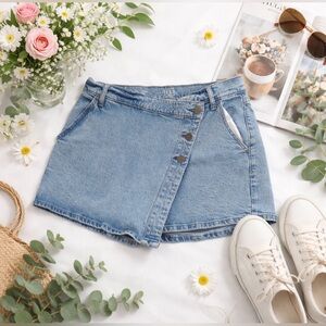 a.n.a  casual Light Blue Women's Skorts 99% cotton